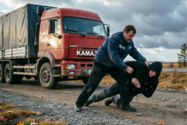 В Усть-Куте водитель КамАЗа скрутил грабителя, забравшегося в кабину Создано при помощи ИИ