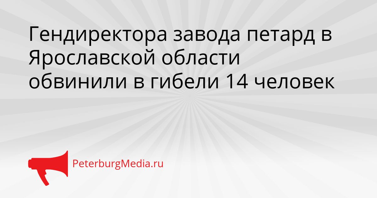 Гендиректора завода петард в Ярославской области обвинили в гибели 14 человек
