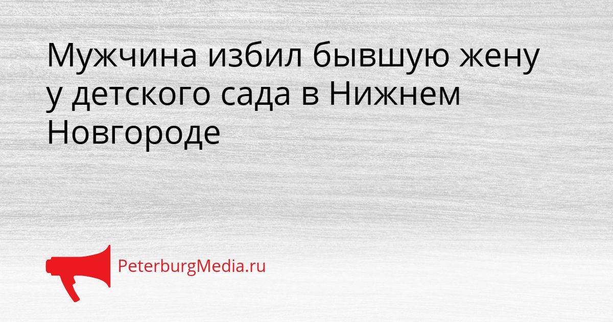 Мужчина избил бывшую жену у детского сада в Нижнем Новгороде
