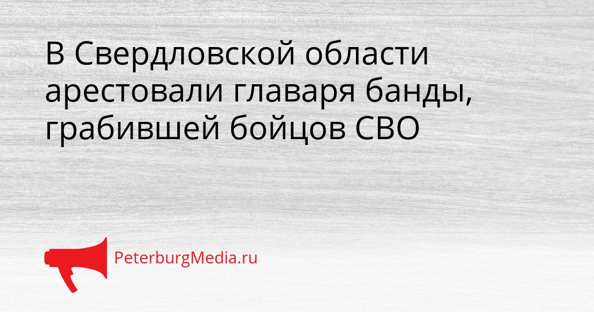В Свердловской области арестовали главаря банды, грабившей бойцов СВО