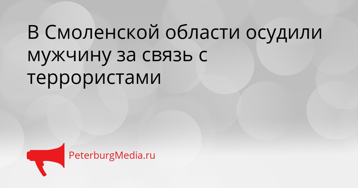 В Смоленской области осудили мужчину за связь с террористами